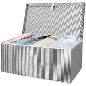 Resim 1 Adet Gri Kapaklı Kutu Hurç Baza Altı Eşya Hurcu Kapaklı Yastık Hurcu Mega Boy 50 40 19 Gri 