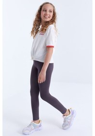 Resim Tommylife Tommy Life Eflatun Yüksek Bel Dar Paça Kız Çocuk Tayt - 75047 Eflatun 