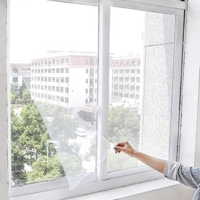 Resim Pencere Kapı Sinekliği Beyaz Tül Sineklik, Sivrisinek Ağı, Sinek Böcek Tutucu, Aparatlı Cam Sinek Teli, Kolay Montaj (130 * 150 ÇİFT CAM) 