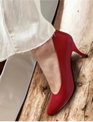 Resim Saracshoes Gerçek Deri Kadın Topuklu Ayakkabı Kırmızı Cool 