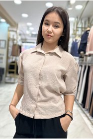 Resim Minimoda Kids Kız Çocuk Düğmeli Belinde Kuşak Detaylı Bluz 