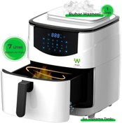 Resim woodhub 7 L Buharlı Hava Fritözü Beyaz, Sağlıklı ve Pratik Pişirme Cihazı 