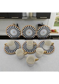 Resim Sudedi Home Black Line 6 Kişilik Kahve Fincanı Takımı - 90 Ml Çok Renkli 