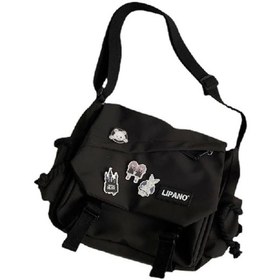 Resim Çapraz Askılı Çanta Sırt Çantası Kawaii Geniş Kapasiteli Estetik Sırt Çantası Sevimli Günlük Seyahat Mochilas Günlük Çantalar Siyah 