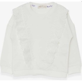 Resim Breeze Kız Çocuk Sweatshirt Güpürlü 1.5-5 Yaş, Ekru-ekru Ekru 