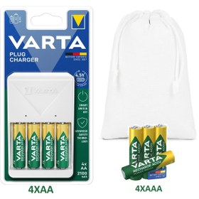 Resim Vart Plug Şarj Cihazı+4x2100AA KALEM+4X800AAA İNCE PİL+ÇANTA 