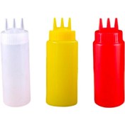 Resim GastroPlast 3 adet 750 ml ,3 delikli profesyonel sosluk-yağlık (sarı-kırmızı-beyaz) 