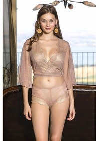 Resim Mode Cool Transparan Bolero, Sütyen Ve Boxer Takım Cappucino Brf31433 Cappucino 