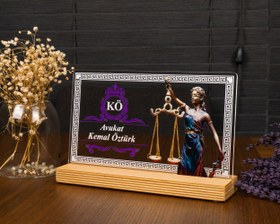 Resim Kişiye Özel Pleksi Şeffaf Tablo Avukat Hediyesi Adalet Temalı Özel Hediye Paketli 