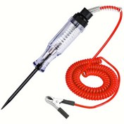 Resim 1pc Otomotiv Voltaj Test Kalemi, 6-24V DC, Esnek Kablo, Uzun Sondaj, Lamba, Tır ve Araçlar için Endüstriyel Devre Test Cihazı, Pilsiz, Sert Kablo, 36V Maksimum, Plastik Malzeme 