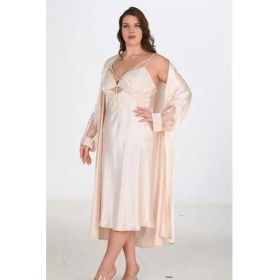 Resim Giyim 2li Fildişi Sabahlık Takımı Bigsize 6222 Beruflic 