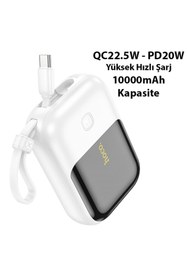 Resim Hoco Q20 Fountain 10000MAH 22.5W+PD20W Dijital Göstergeli Kablolu Powerbank 
