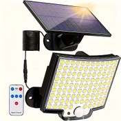 Resim 1 adet Ticari Sokak ve Alan Işığı, Dış Mekan LED Güneş Işığı, 106 Led, Hareket Sensörlü Güneş Sel Işığı, Uzaktan Kumanda ile 4 Aydınlatma Modu, Dış Mekan Güneş Aydınlatması, Patio, Veranda, Yol, Garaj için 