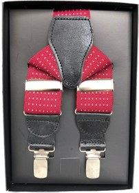 Resim Yage B0rd0 3,5 Cm Puantiyeli Pantolon Askısı 