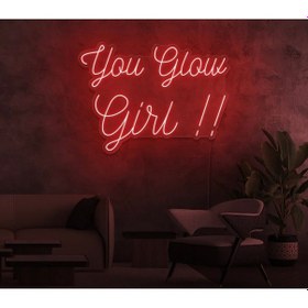 Resim You Glow Girl Yazılı Neon Tabela Kırmızı 