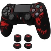 Resim Gaojunshop01 Radium Oyuncu Kırmızı Ps4 Kumanda Kılıfı Ve Analog Başlık Seti 