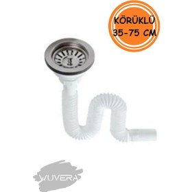 Resim Wuvera Çöpmak Lavabo Sifonu Geniş Ağızlı Lavabo Gider Borusu 