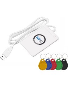 Resim Bueattuh ACR122U Rfıd Ic Akıllı Kart Okuyucu Çapıl+5xuid Anahtarlık Yazar Copi Makinesi Yazılabilir Klon 13 56MHZ Id Ic Ic Kart Fotokopi Makinesi (Yurt Dışından) 