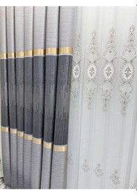 Resim Nivemeshome Amasra Ft614164 V-5403 Gri 1/3 Sık Pileli Fon Perde Apm Gri 