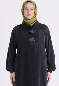 Resim behrem Büyük Beden Tesettür Tunik 20145 Siyah 