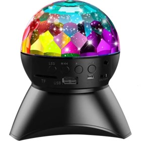 Resim Teknomila Hoparlör Dönen Işıklı Disco Sahne Ensiga Disko Topu Bluetooth USB LED Işıklı Mp3 