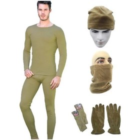 Resim Askeri Termal Içlik Asker Yeşil Içlik Takımı Bere Boyunluk Çorap Yeşil 