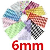 Resim 6 adet 5mm & 6mm Akrilik Taklit İnci Stickerları - Kendinden Yapışkanlı Mat Taşlar DIY El İşleri, Scrapbooking, Telefon Kılıfı ve Parti Süslemeleri için - Çok Renkli Parıltılı Kristal Stickerlar, Scrapbooking Malzemeleri, Kendinden Yapışkanlı Taşlar 