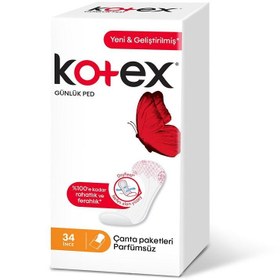 Resim Kotex İnce Günlük Ped Parfümsüz 34'lü 