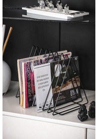 Resim Metal Dergilik Üçgen Dergilik Masa Üstü Organizeri 