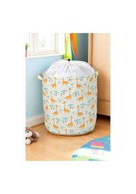 Resim İronika Graffe Büzgülü Sepet Oyuncak Çamaşır Havlu Sepeti Yuvarlak Temiz Kirli Çamaşır Sepeti Ekru 