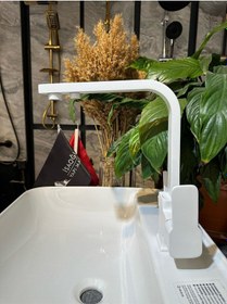 Resim İsaoğlu Yapı Beyaz Arıtmalı Mutfak Bataryası Kare Premium Armatür Arıtmalı Evye Musluğu Mat Beyaz Beyaz 