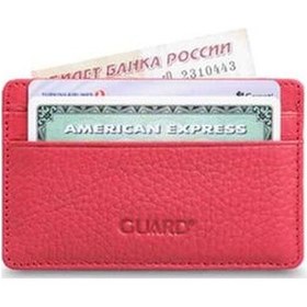 Resim Guard Ultra İnce Unisex Kırmızı Minimal Deri Kartlık Çok Renkli 