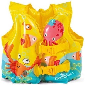 Resim Deniz Yaşamı Balık Desenli Deniz Yeleği Sarı Can Yeleği 41x30 3-5 Yaş 