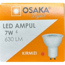 Resim 3 Adet Osaka 7w Kırmızı Işık Gu10 Duylu Kalın Duy Led Çanak Ampul 
