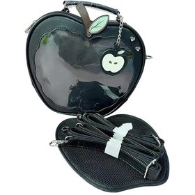 Resim Suntek Sevimli Elma Şeklinde Çanta Sırt Çantası Okul Siyah 