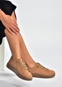 Resim Fox Shoes V999060501 Taba Hakiki Deri Nubuk Kadın Spor Ayakkabı Sneakers 