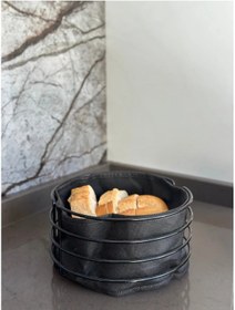 Resim Ekmek Sepeti Metal Siyah 