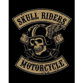Resim Moto Skull Riders Motorcycle Büyük Sırt Patch Yama 