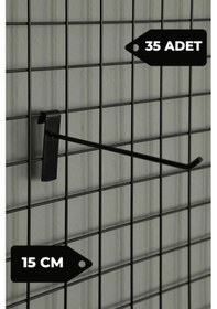 Resim 15 Cm 35 Adet Siyah Tel Pano Kancası Raf Askısı Siyah 