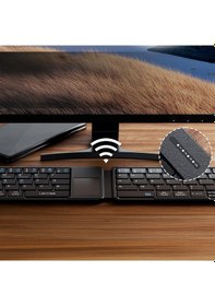 Resim Lenyes Wk109 Sessiz Tuş Tasarımlı Touch Padli Katlanabilir Bluetoothlu Kablosuz Klavye Siyah 