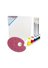 Resim 35x50 Cm Resim Tuvali Boyama Başlangıç Seti - Akrilik Boya Fırça Palet Tuval Set Tv.s 070 Çok Renkli 