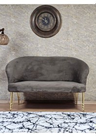 Resim Zafir İkili Teddy Gold Kaplama Telli Ayak Çay Seti Koltuk Tekli Berjer , Balkon, Salon, Ofis Kahverengi 