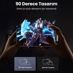 Resim Ugreen Type-C USB 3.0 90 Derece Açılı Örgülü Data ve Şarj Kablosu 1 Metre 