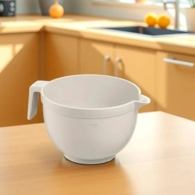 Resim Melkan Home Mikser Kase, Çırpma Kabı, Kulplu Mikser Karıştırma Kabı 3 Litre Krem Mikser Kabı 