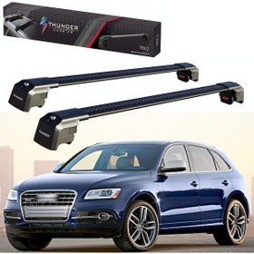 Resim Audi Q5 2009-2017 Thunder Carrier Siyah Kilitli Ara Atkı Cross Bar Taşıyıcı Tavan Barı 