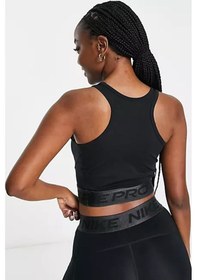 Resim Nike Pro Dri Fıt Crop Tank Top Bra Black Kadın Grafikli Crop Atlet Bra Siyah 