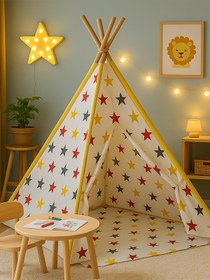 Resim SafeMom Ahşap Kızılderili Oyun Çadırı - Standart / Standart 