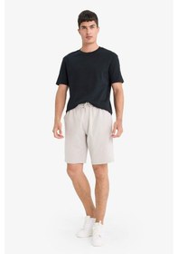 Resim Defacto Slim Fit Dar Kesim Cepli Pamuklu Basic Düz Bermuda Şort W1105az25spbg170 Bej 