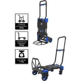 Resim FT140 67/136KG Katlanabilir Yük Taşıma Arabası 