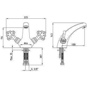 Resim Eca Osmanlı Eskitme Lavabo Bataryası 102208002 